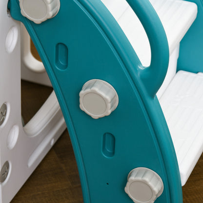 Children's Slide, 7 in 1, Toddler Slide with Basketball Hoop, Climbing Frame, Telescope, Tunnel, Steering Wheel, Platform Walkway, Storage Basket, Playground for 1 to 3 Year Olds