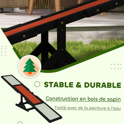 Dog Agility Seesaw - Dog Seesaw - Dog Training Equipment - Pre-Oiled Wood Non-Slip Bituminous Felt Gray Black