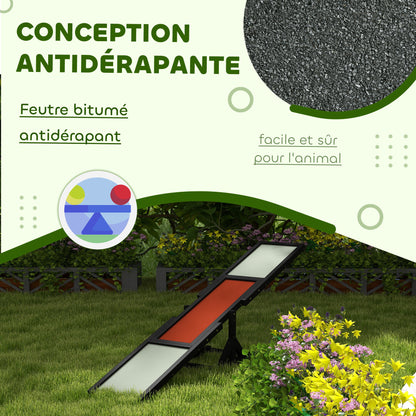 Dog Agility Seesaw - Dog Seesaw - Dog Training Equipment - Pre-Oiled Wood Non-Slip Bituminous Felt Gray Black