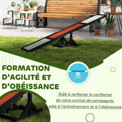 Dog Agility Seesaw - Dog Seesaw - Dog Training Equipment - Pre-Oiled Wood Non-Slip Bituminous Felt Gray Black