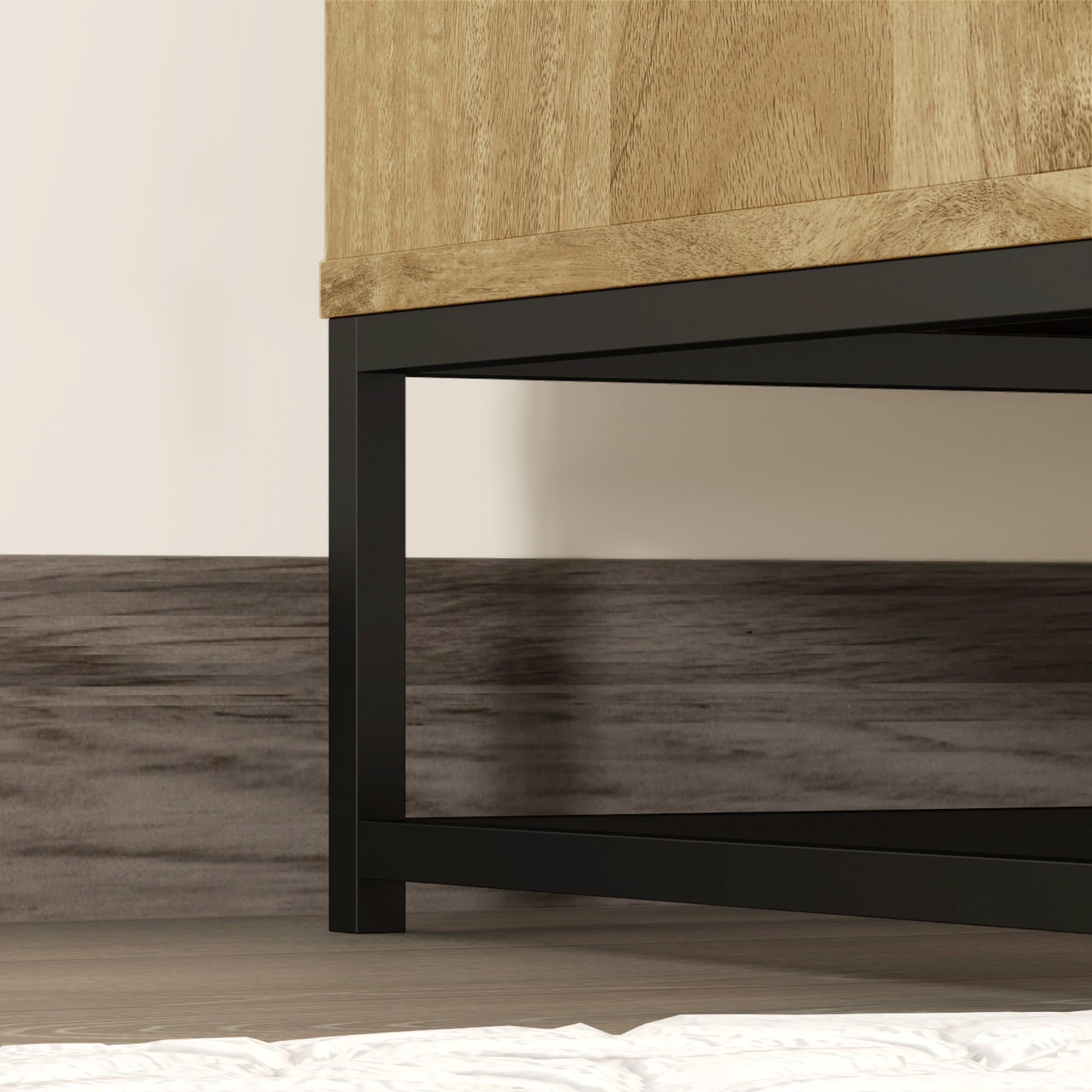 Modern Style Buffet Cabinet with 2 Doors, Adjustable Shelf - Dining and Living Room Sideboard, 80 x 40 x 78 cm, Natural Wood