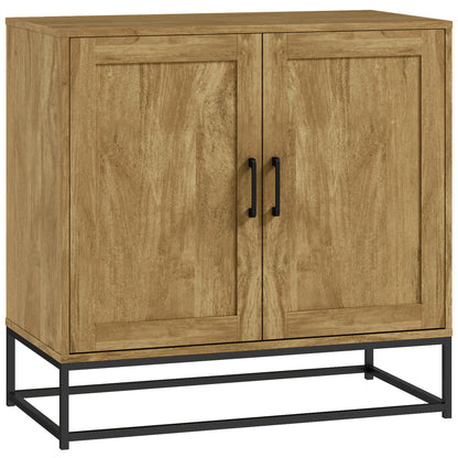 Modern Style Buffet Cabinet with 2 Doors, Adjustable Shelf - Dining and Living Room Sideboard, 80 x 40 x 78 cm, Natural Wood