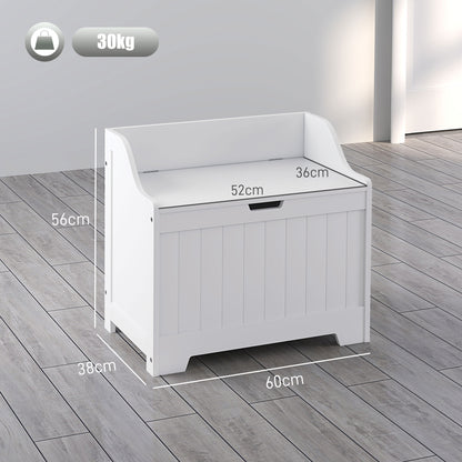 Chest, Storage Box with Lid, Cushion Box Storage Chest, Toy Box, Device Box, for Living Room, Bedroom, White, 60 x 38 x 56 cm