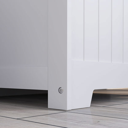 Chest, Storage Box with Lid, Cushion Box Storage Chest, Toy Box, Device Box, for Living Room, Bedroom, White, 60 x 38 x 56 cm