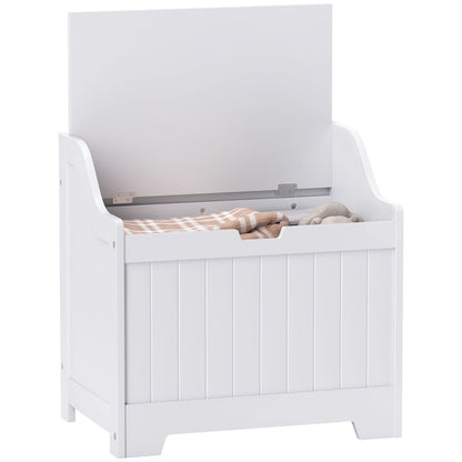 Chest, Storage Box with Lid, Cushion Box Storage Chest, Toy Box, Device Box, for Living Room, Bedroom, White, 60 x 38 x 56 cm