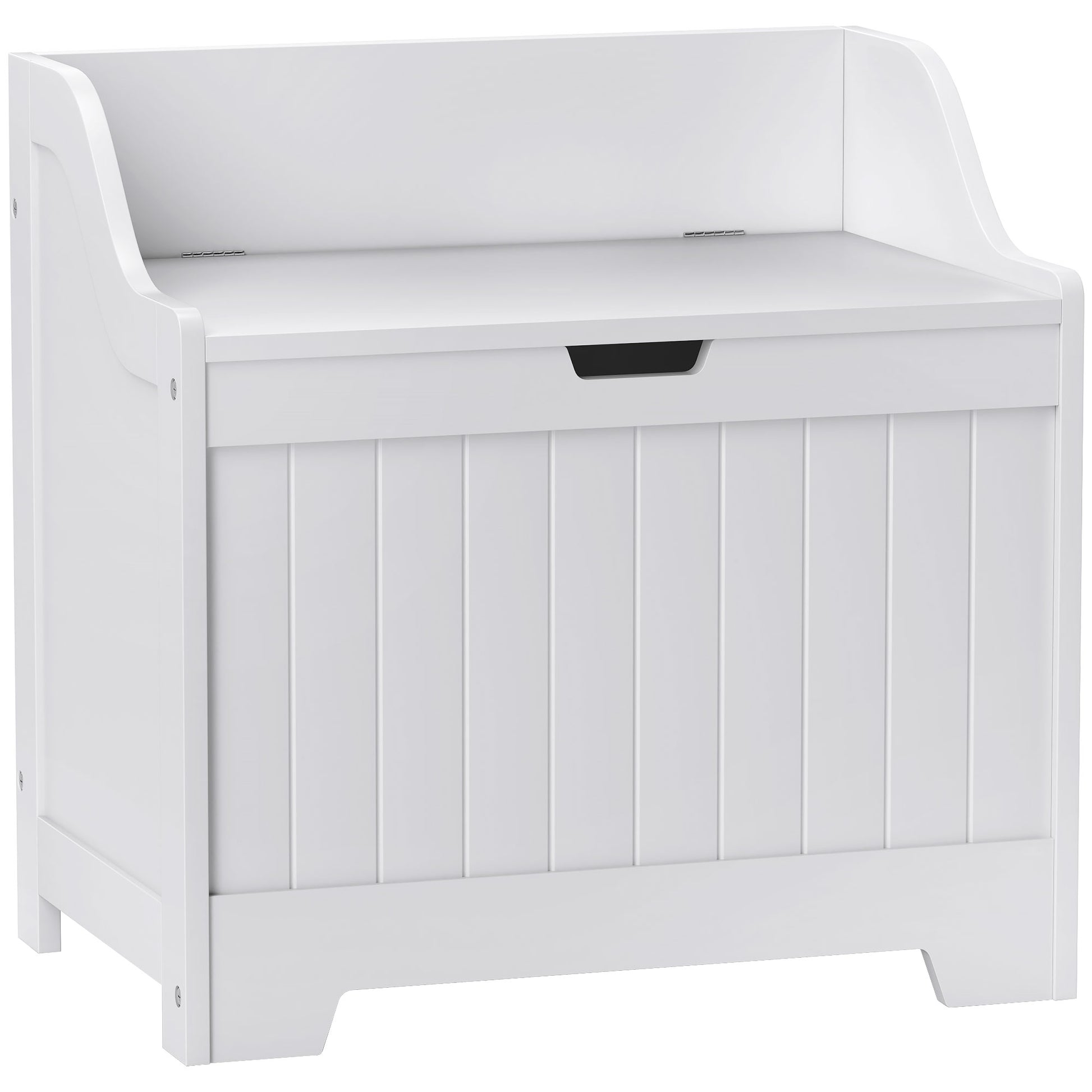 Chest, Storage Box with Lid, Cushion Box Storage Chest, Toy Box, Device Box, for Living Room, Bedroom, White, 60 x 38 x 56 cm