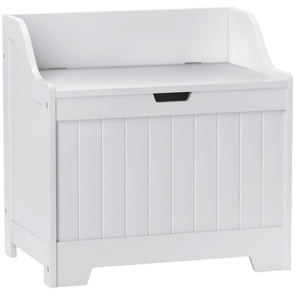 Chest, Storage Box with Lid, Cushion Box Storage Chest, Toy Box, Device Box, for Living Room, Bedroom, White, 60 x 38 x 56 cm