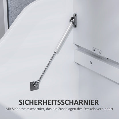 Chest, Storage Box with Lid, Cushion Box Storage Chest, Toy Box, Device Box, for Living Room, Bedroom, White, 60 x 38 x 56 cm