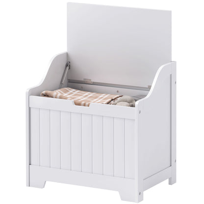 Chest, Storage Box with Lid, Cushion Box Storage Chest, Toy Box, Device Box, for Living Room, Bedroom, White, 60 x 38 x 56 cm