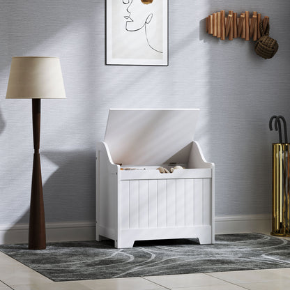 Chest, Storage Box with Lid, Cushion Box Storage Chest, Toy Box, Device Box, for Living Room, Bedroom, White, 60 x 38 x 56 cm