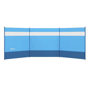 Folding Windbreak Camping Privacy Screen with Light Source Window, Pegs, Ropes, Windbreak Fence Beach Windshield Sun Shade for Camping Garden, Beach, Patio 440 x 140 cm Blue