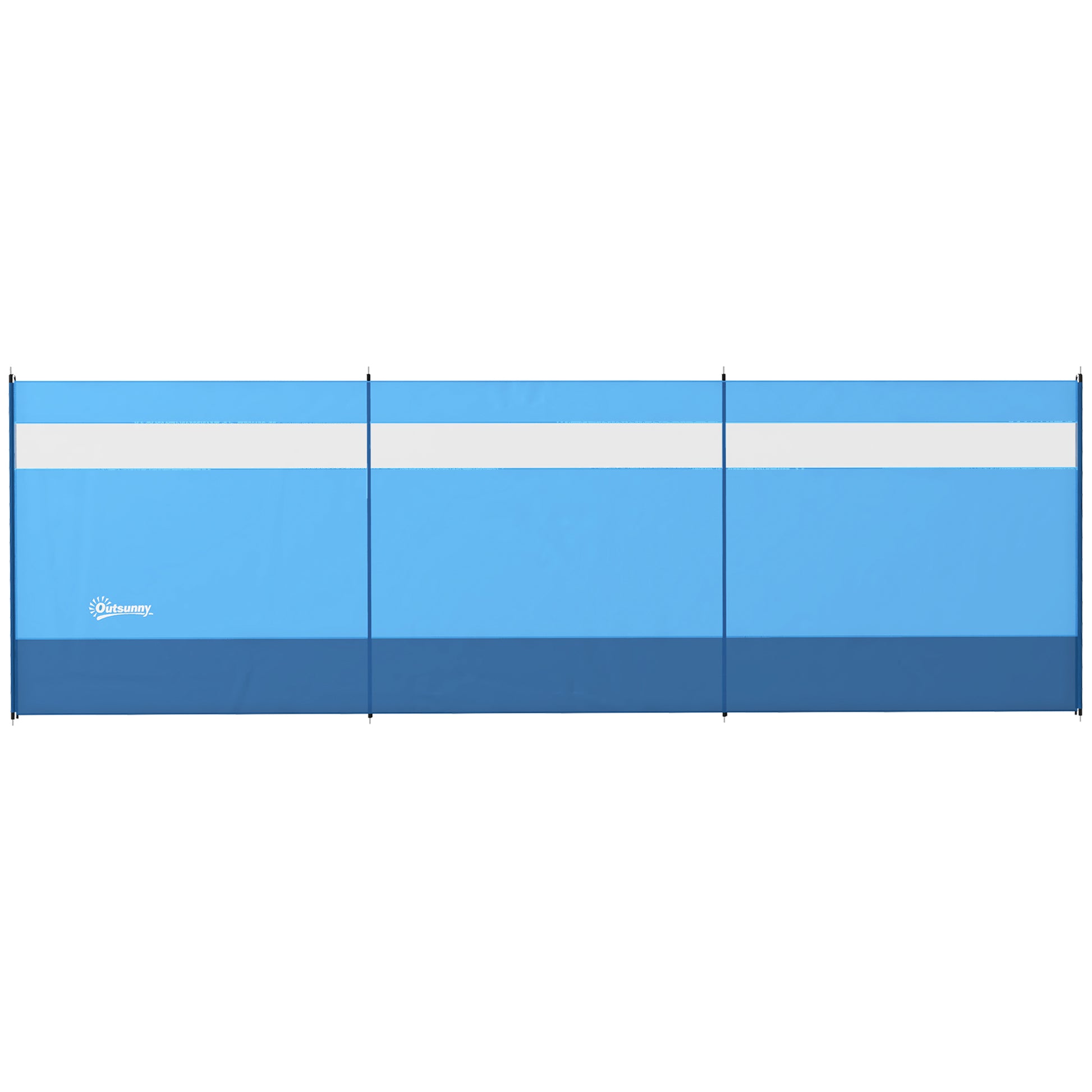 Folding Windbreak Camping Privacy Screen with Light Source Window, Pegs, Ropes, Windbreak Fence Beach Windshield Sun Shade for Camping Garden, Beach, Patio 440 x 140 cm Blue