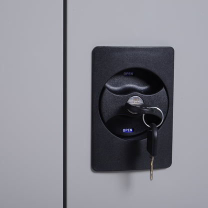 Cabinet Mobile Adjustable Shelf Secure Lock for Home Office Garage Steel 80x40x92.5cm Gray