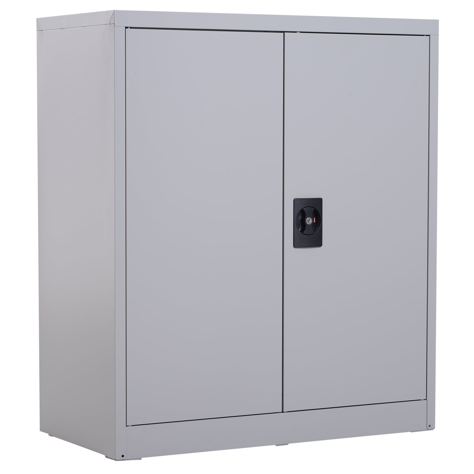 Cabinet Mobile Adjustable Shelf Secure Lock for Home Office Garage Steel 80x40x92.5cm Gray