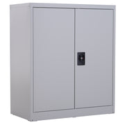 Cabinet Mobile Adjustable Shelf Secure Lock for Home Office Garage Steel 80x40x92.5cm Gray