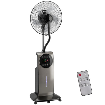 3‑in‑1 Misting Pedestal Fan, 90W, 54.3" Height, 70° Oscillation, 3 Speeds, 3 Modes, Negative Ion, Anti‑Mosquito, 3.1L Tank, Remote & 12H Timer