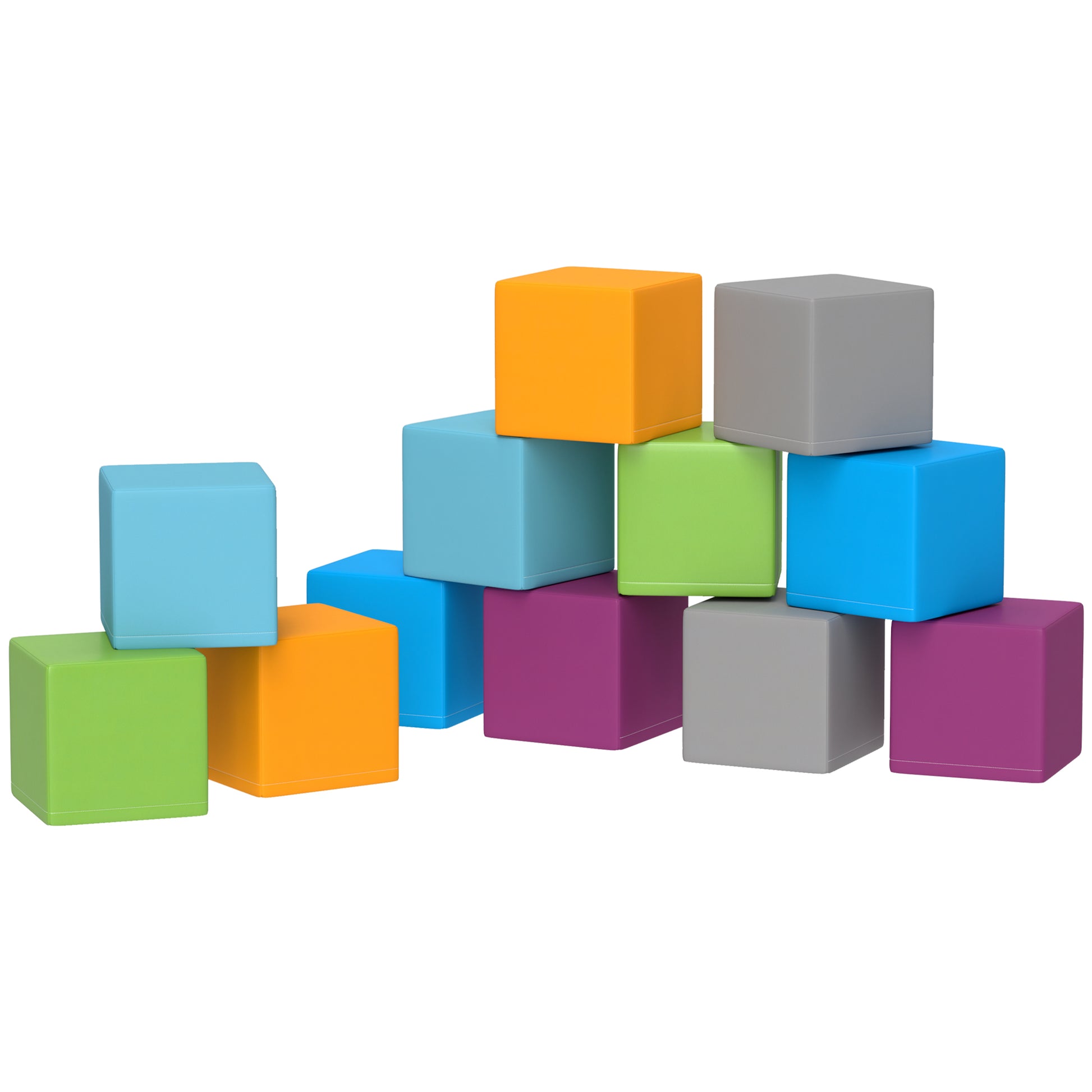 Soft Blocks 12-Piece Set Foam Building Blocks Giant Bricks Construction Toy Foam Blocks for 1-3 Years Old Children Faux Leather EPE