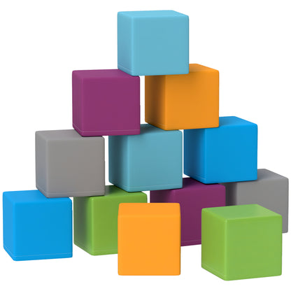 Soft Blocks 12-Piece Set Foam Building Blocks Giant Bricks Construction Toy Foam Blocks for 1-3 Years Old Children Faux Leather EPE