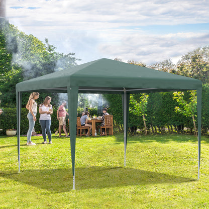 3x3m Detachable Gazebo Garden Pavilion with 4 Drainage Holes and Anti-UV Steel Frame for Terrace Patio Outdoor Camping Green
