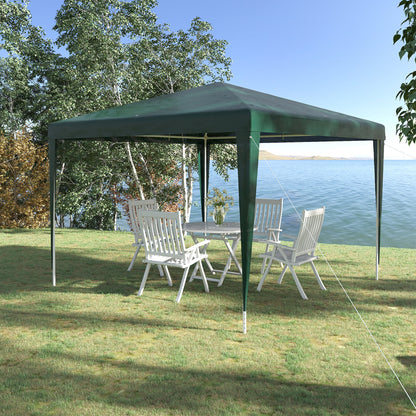 3x3m Detachable Gazebo Garden Pavilion with 4 Drainage Holes and Anti-UV Steel Frame for Terrace Patio Outdoor Camping Green