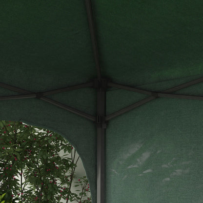 Foldable Gazebo 9.84x9.84 ft Garden Canopy with Adjustable Height 1 Side Wall Waterproof 4 Sand Bags and Carrying Bag Gazebo for Outdoor Patio Parties Green