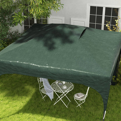 Foldable Gazebo 9.84x9.84 ft Garden Canopy with Adjustable Height 1 Side Wall Waterproof 4 Sand Bags and Carrying Bag Gazebo for Outdoor Patio Parties Green