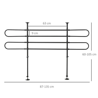 Adjustable Car Divider for Dogs Width and Height 87-135 x 60-105 cm Universal Steel Protection Grille for Car Trunk Luggage Black