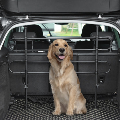 Adjustable Car Divider for Dogs Width and Height 87-135 x 60-105 cm Universal Steel Protection Grille for Car Trunk Luggage Black