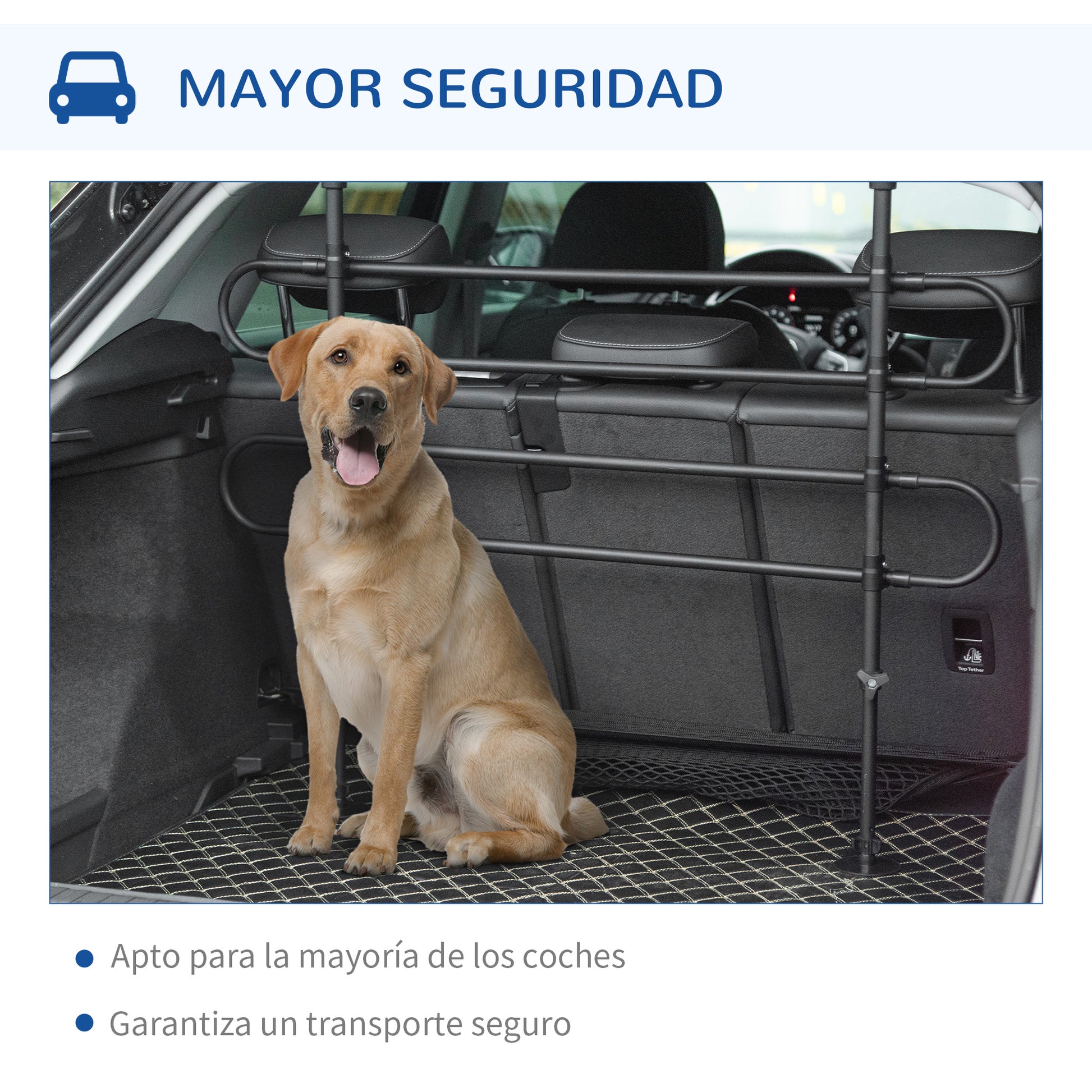Adjustable Car Divider for Dogs Width and Height 87-135 x 60-105 cm Universal Steel Protection Grille for Car Trunk Luggage Black