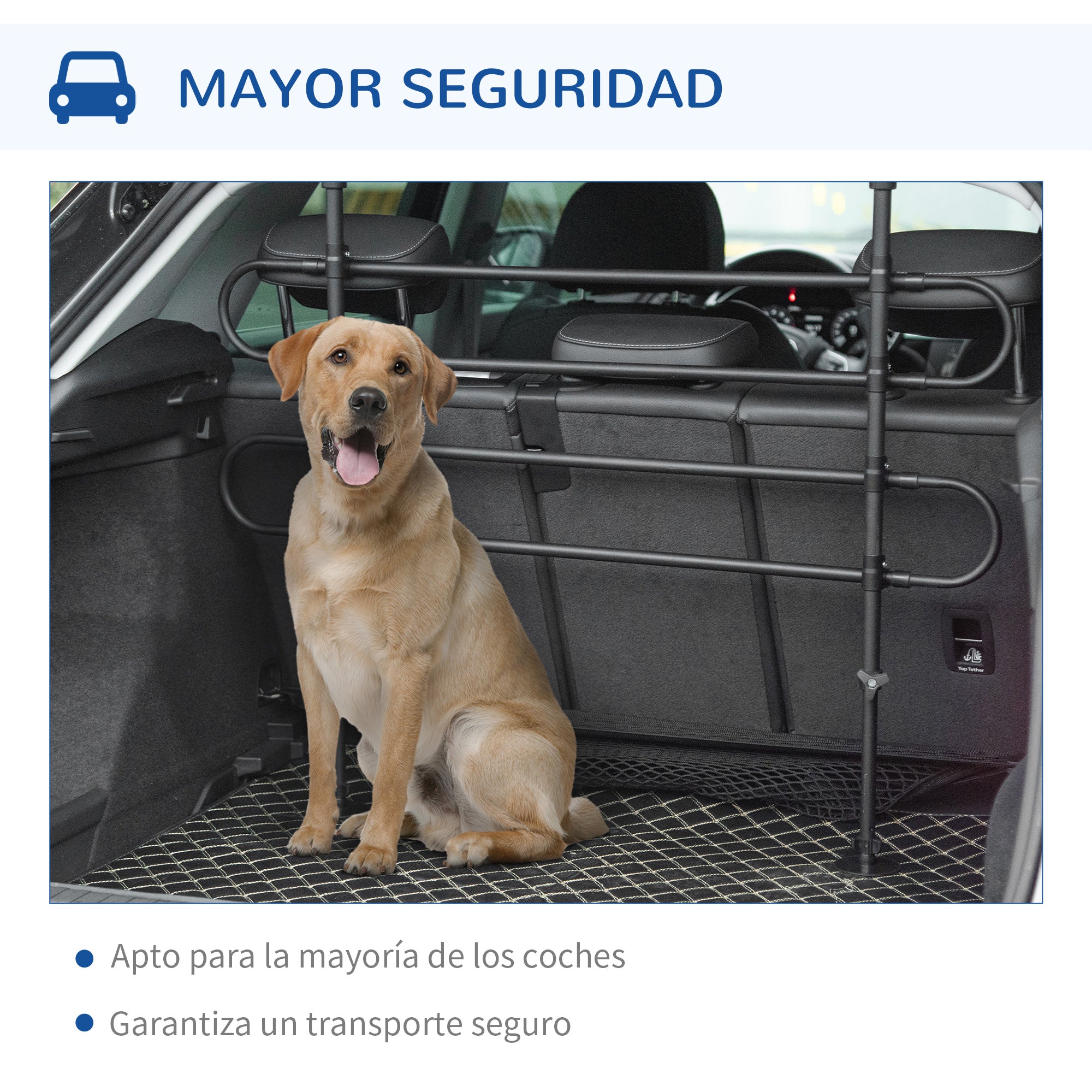 Adjustable Car Divider for Dogs Width and Height 87-135 x 60-105 cm Universal Steel Protection Grille for Car Trunk Luggage Black