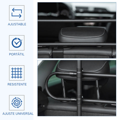 Adjustable Car Divider for Dogs Width and Height 87-135 x 60-105 cm Universal Steel Protection Grille for Car Trunk Luggage Black