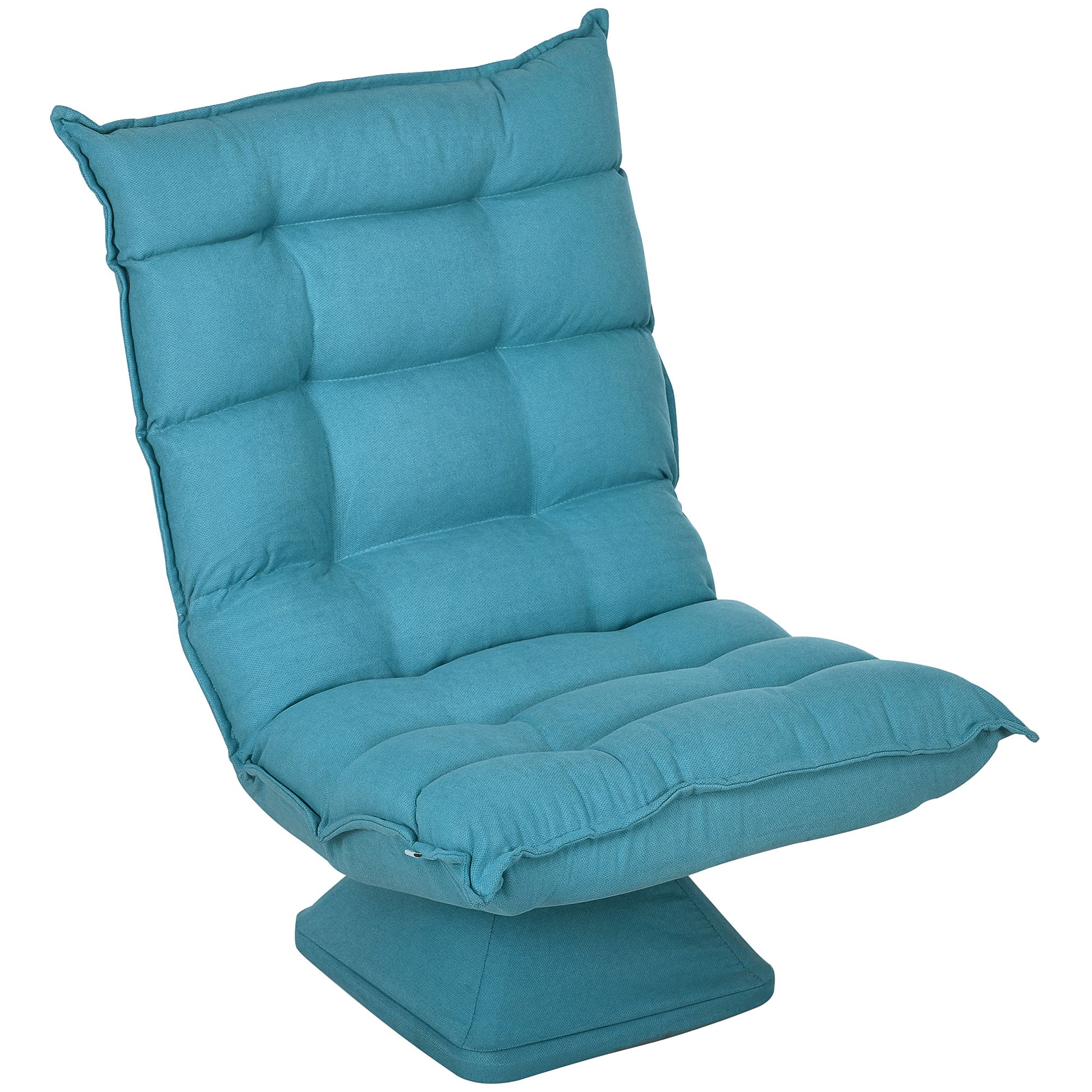 Floor Chair Floor Sofa with Adjustable Backrest, Swivel Meditation Chair with Base, Lazy Sofa, Padded Recliner for Office, Living Room, Blue