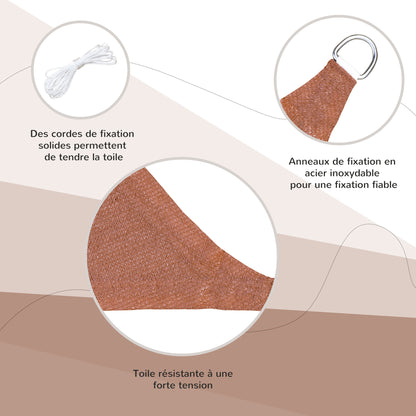 Rectangular Shade Sail 3 x 4 m High-Density Polyethylene UV Protection With Storage Bag - Red