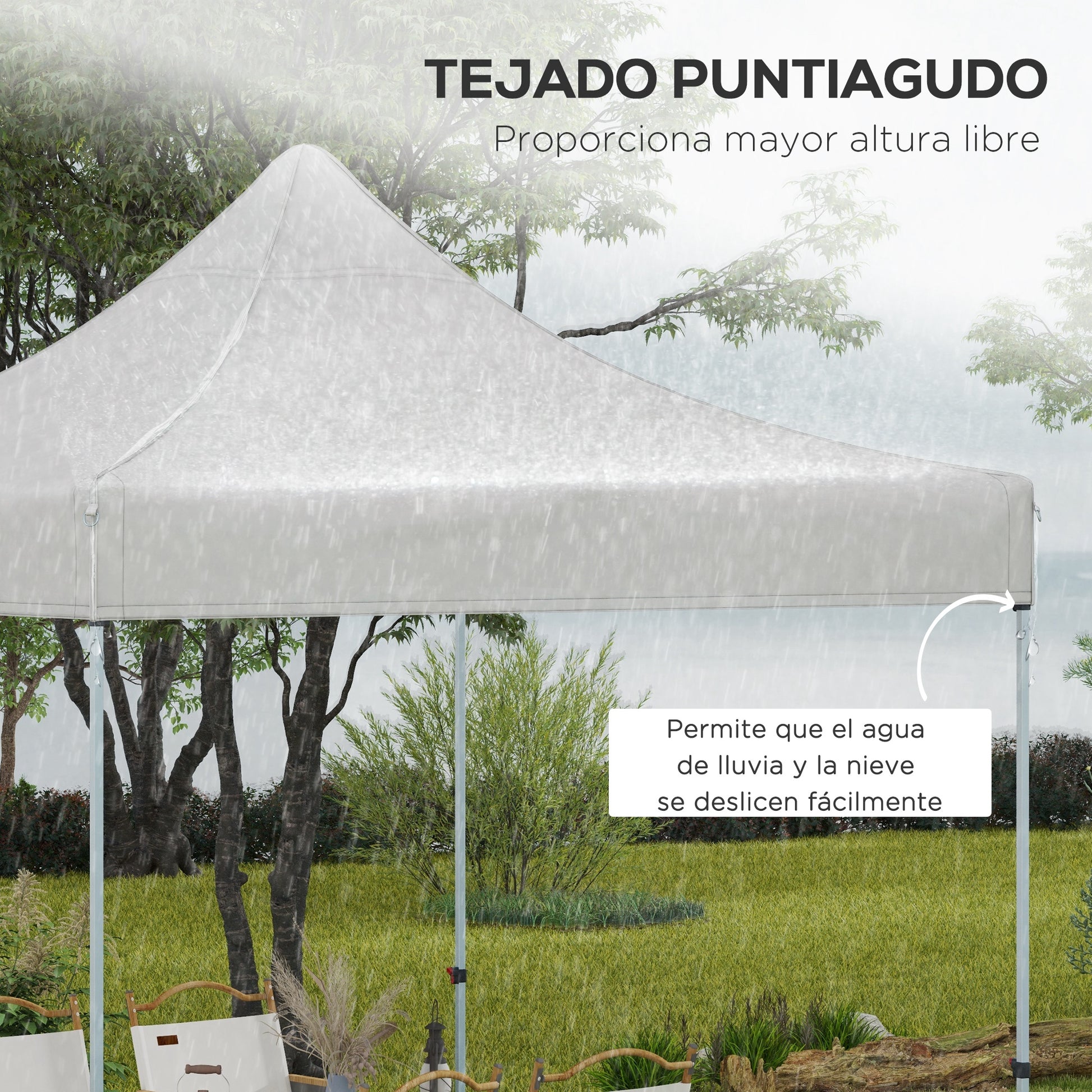 Celebration Canopy Roof 3x3 m Replacement Roof for Foldable Gazebo with Waterproof and Anti-UV Pointed Oxford Fabric Roof in White