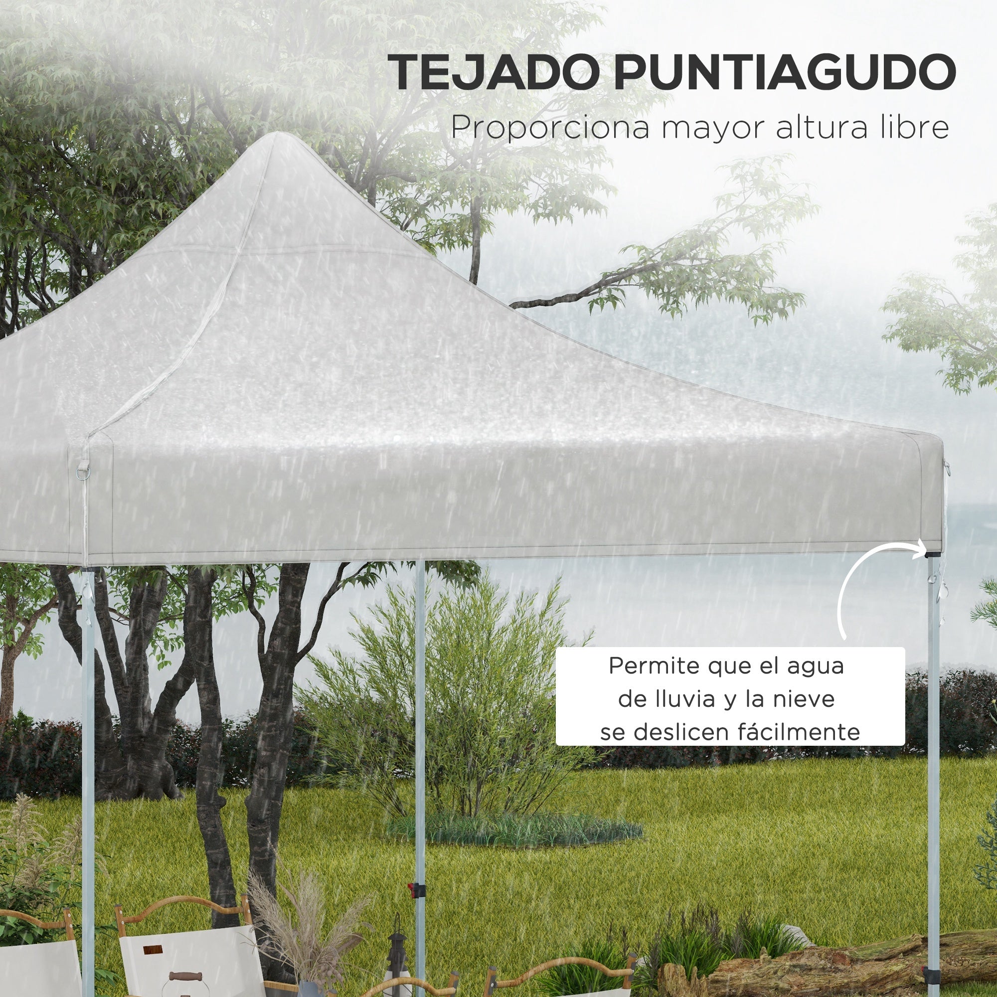 Celebration Canopy Roof 3x3 m Replacement Roof for Foldable Gazebo with Waterproof and Anti-UV Pointed Oxford Fabric Roof in White