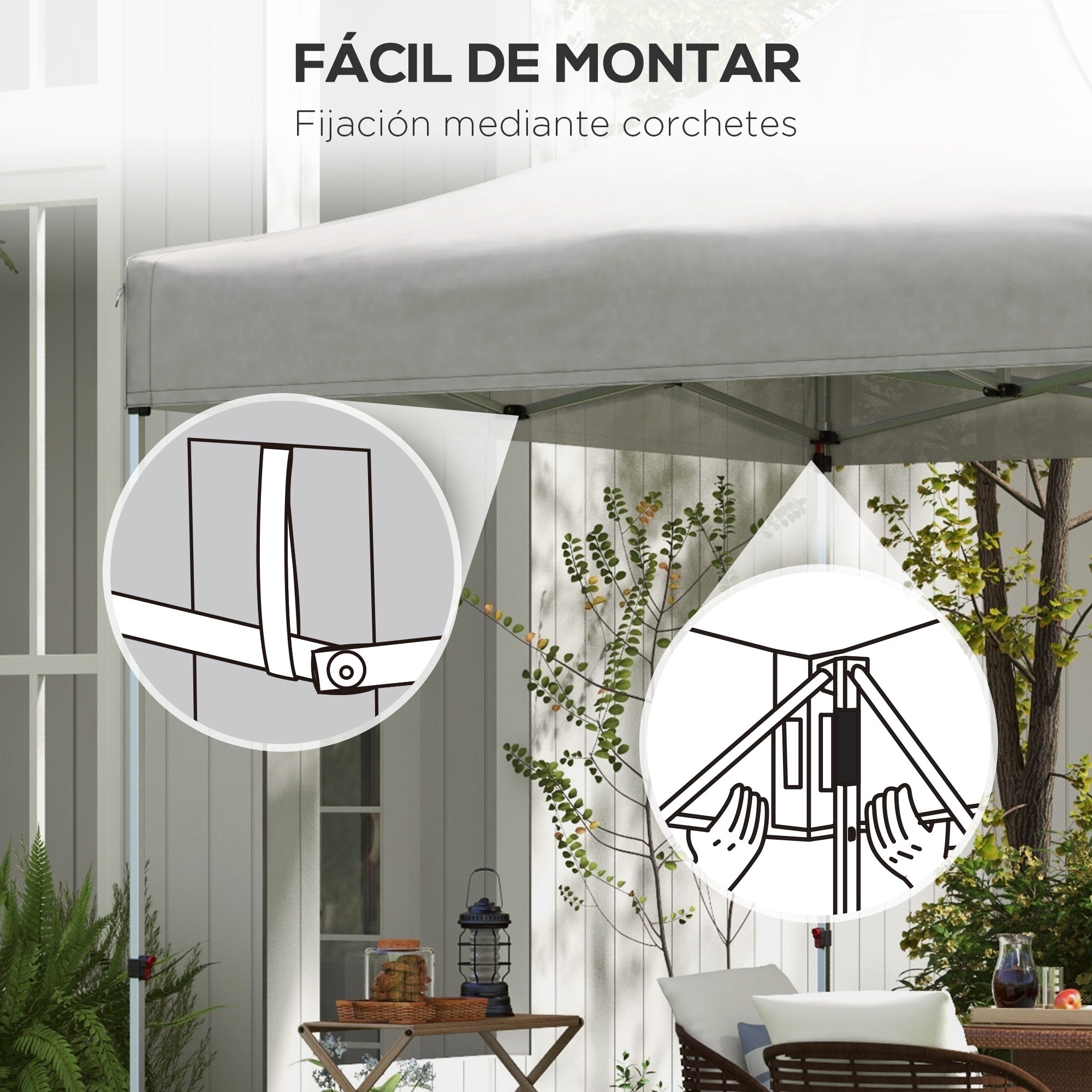 Celebration Canopy Roof 3x3 m Replacement Roof for Foldable Gazebo with Waterproof and Anti-UV Pointed Oxford Fabric Roof in White