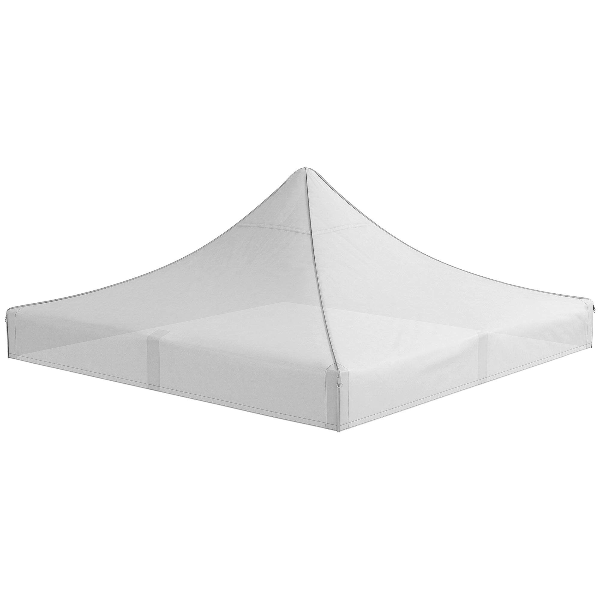 Celebration Canopy Roof 3x3 m Replacement Roof for Foldable Gazebo with Waterproof and Anti-UV Pointed Oxford Fabric Roof in White