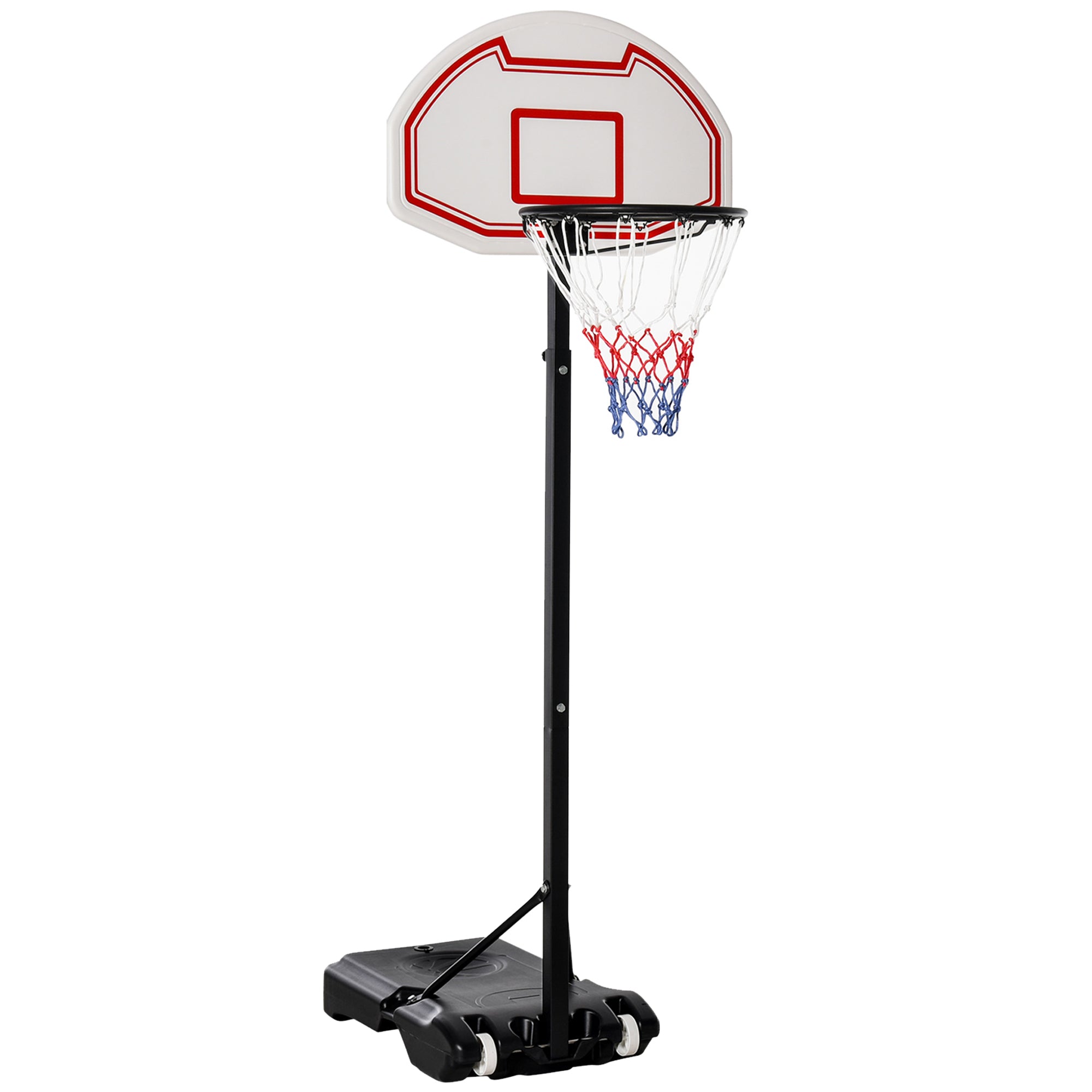 Portable Basketball Hoop Outdoor with Wheels, Adjustable Height 155-210 cm, Portable Basketball Stand with Wheels, Portable Basketball Hoop PE + Steel