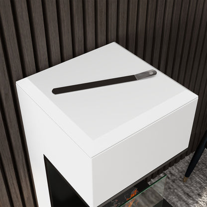 Freestanding Bioethanol Fireplace with 1.2L Burner, about 3H of burning time coverage 20 to 25 m² in steel 38L x 38W x 100H cm, white