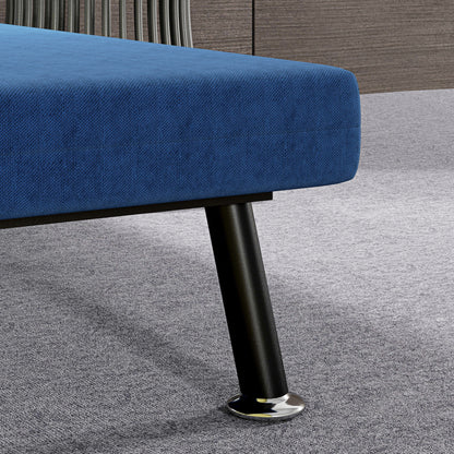 Sleeper Armchair, Folding Armchair with Bed Function, Back Cushion, Foldable Recliner in Linen Look, Adjustable Backrest, Holds up to 150 kg, for Living Room, Blue