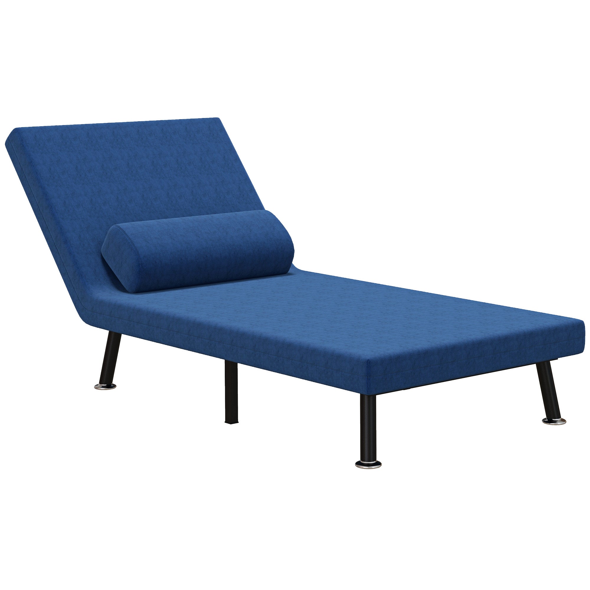 Sleeper Armchair, Folding Armchair with Bed Function, Back Cushion, Foldable Recliner in Linen Look, Adjustable Backrest, Holds up to 150 kg, for Living Room, Blue