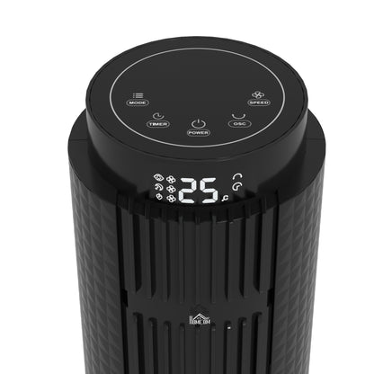 45W Tower Fan with 4 Modes and 3 Speeds with 12h Timer, ABS Tower Fan with Remote Control, Ø31.5x96 cm, Black