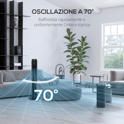 45W Tower Fan with 4 Modes and 3 Speeds with 12h Timer, ABS Tower Fan with Remote Control, Ø31.5x96 cm, Black