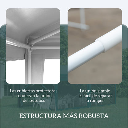 3x3m Detachable Gazebo Garden Pavilion with 4 Drainage Holes and Anti-UV Steel Frame Canopy for Terrace Outdoor Patio Camping White