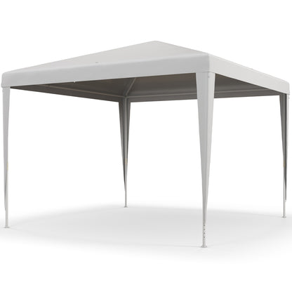 3x3m Detachable Gazebo Garden Pavilion with 4 Drainage Holes and Anti-UV Steel Frame Canopy for Terrace Outdoor Patio Camping White