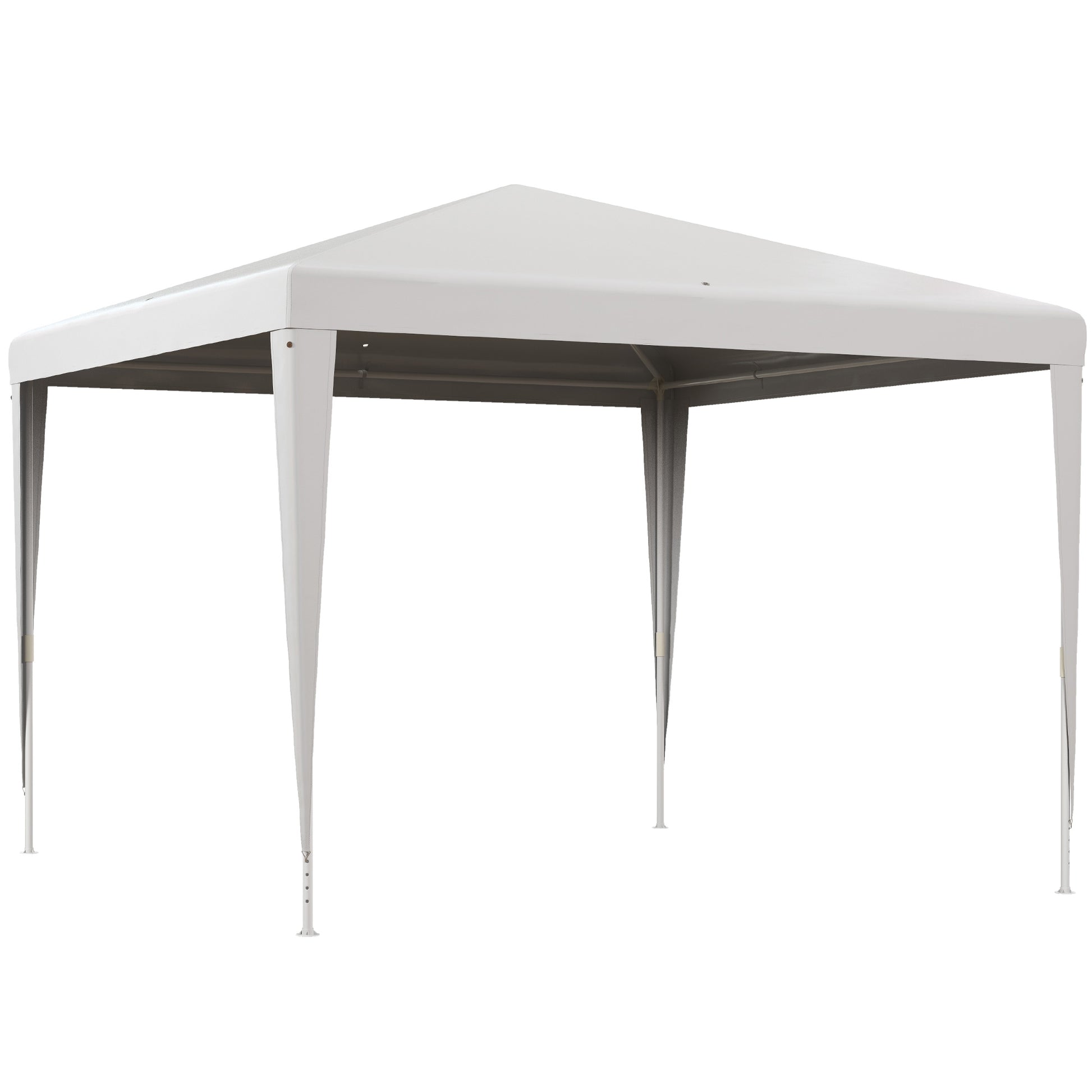 3x3m Detachable Gazebo Garden Pavilion with 4 Drainage Holes and Anti-UV Steel Frame Canopy for Terrace Outdoor Patio Camping White