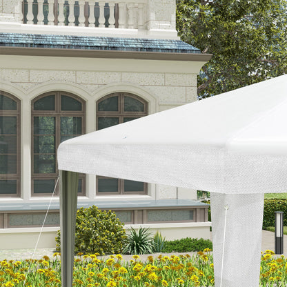 3x3m Detachable Gazebo Garden Pavilion with 4 Drainage Holes and Anti-UV Steel Frame Canopy for Terrace Outdoor Patio Camping White