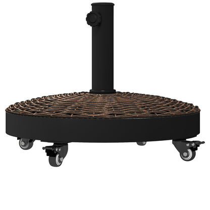 Umbrella Stand Base Resin Weights 50 lbs with 4 Wheels - Ø 52 x 41H cm - Bronze