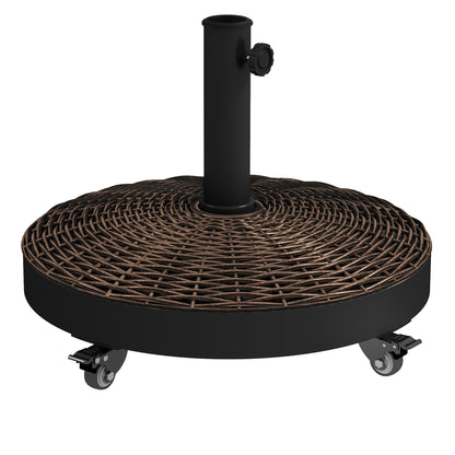 Umbrella Stand Base Resin Weights 50 lbs with 4 Wheels - Ø 52 x 41H cm - Bronze