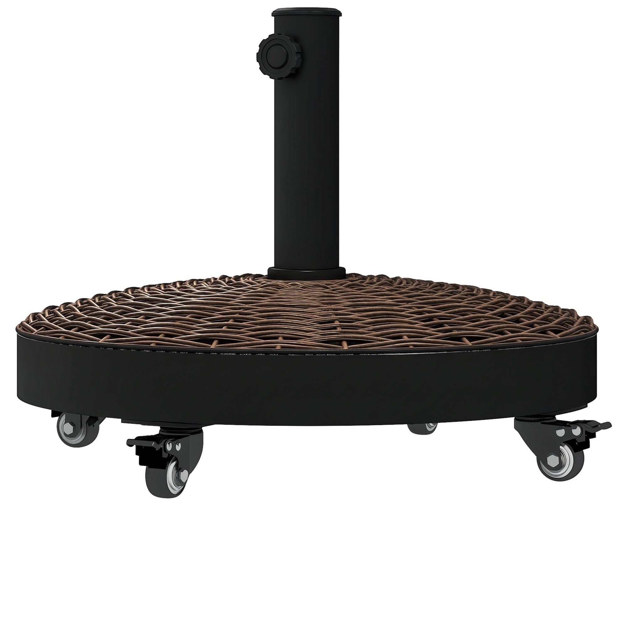 Umbrella Stand Base Resin Weights 50 lbs with 4 Wheels - Ø 52 x 41H cm - Bronze